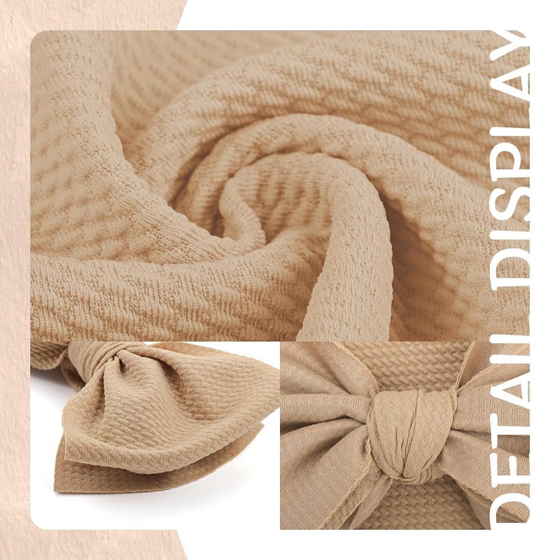 ONENINEDREAM Super Durable Soft Knot Headbands with Hair Bows Infant Toddlers Kids Hair Accessories Beige Black Headband for Newborn Baby Girls - Image 5